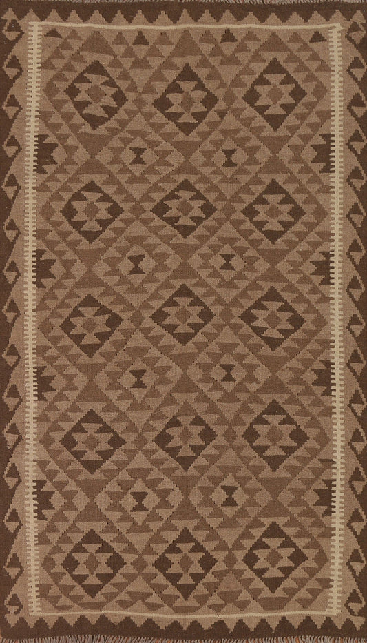 Reversible Wool Kilim Area Rug 5x8