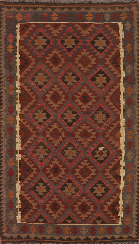 Hand-Woven Wool Kilim Oriental Area Rug 5x8