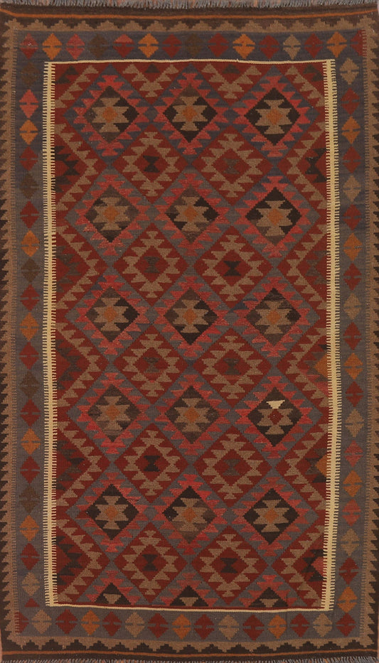 Hand-Woven Wool Kilim Oriental Area Rug 5x8