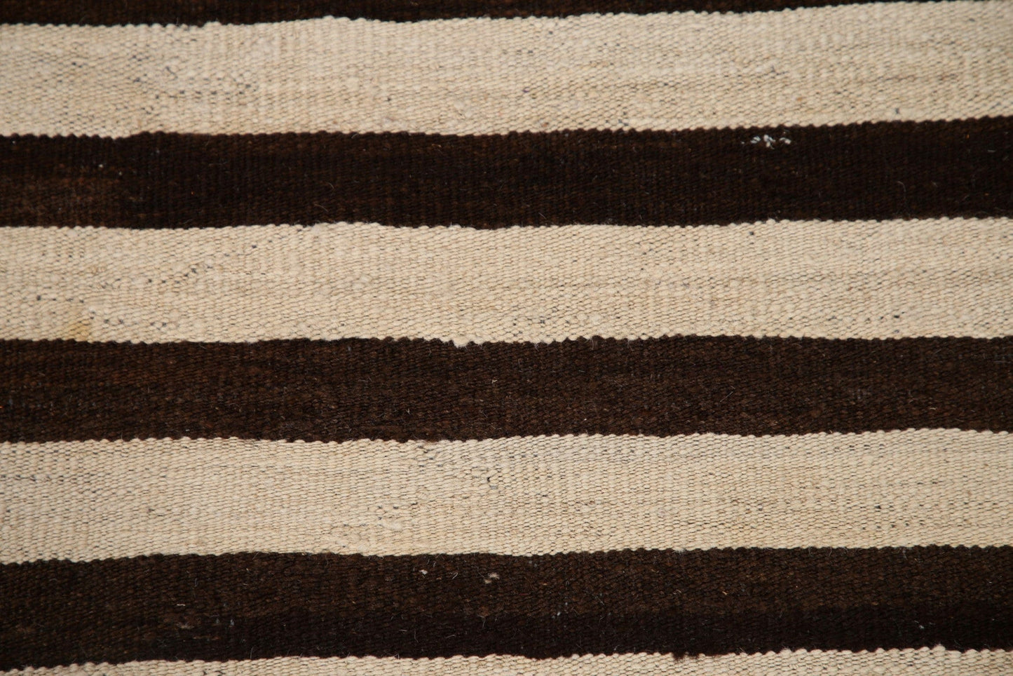 Brown / Ivory Striped Kilim Modern Area Rug 5x7