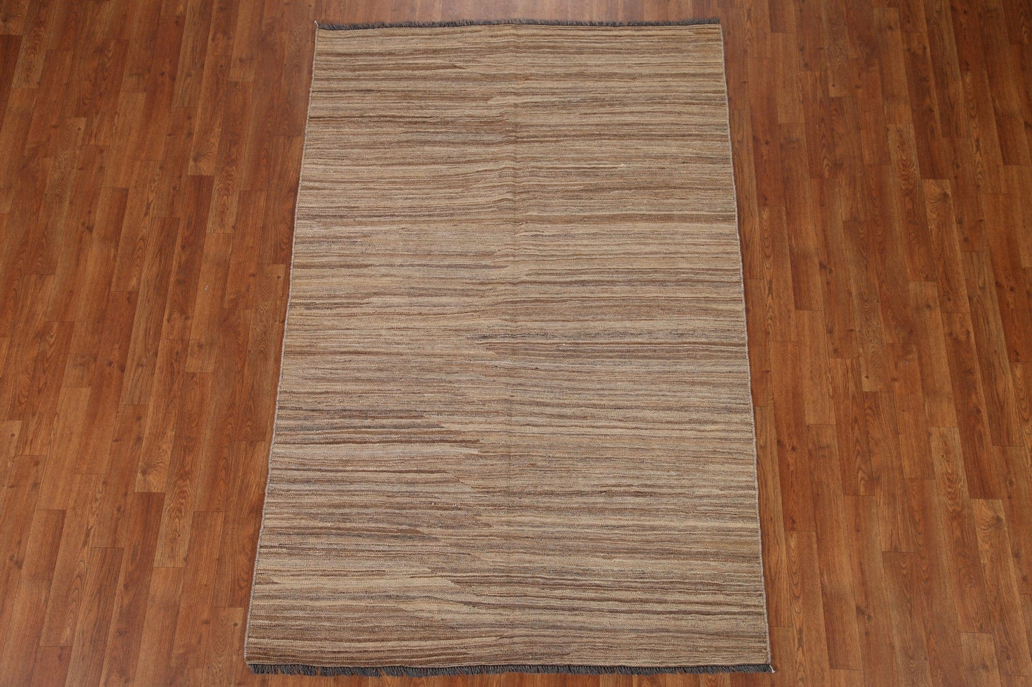 Brown Wool Kilim Oriental Area Rug 4x7