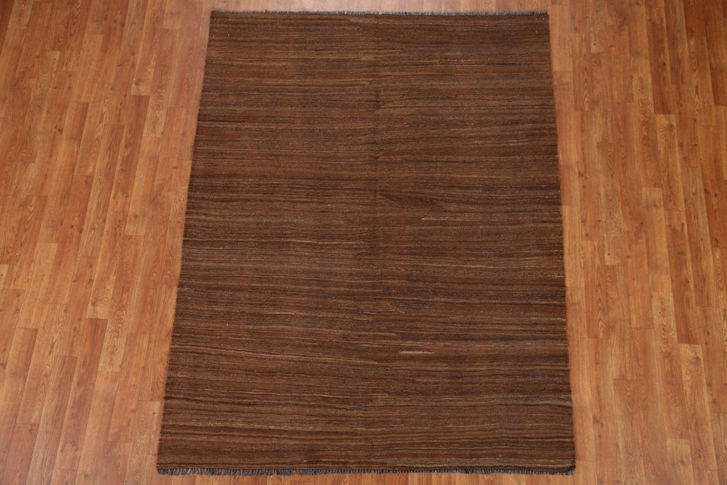 Contemporary Kilim Brown Area Rug 5x7