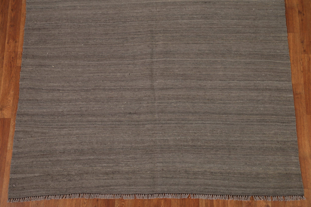 Gray Wool Kilim Modern Area Rug 6x7