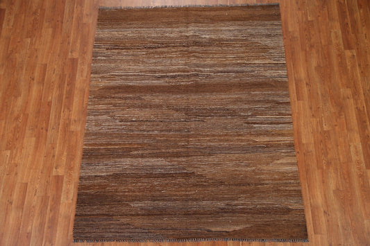 Brown Kilim Modern Area Rug 5x6