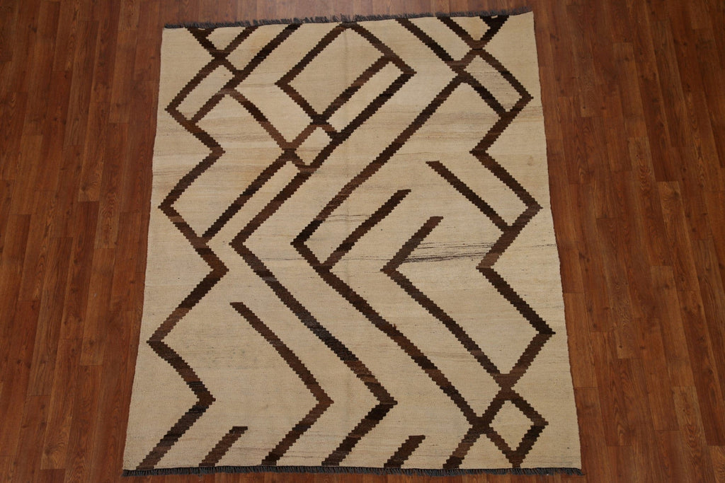 Earth Tone Kilim Oriental Area Rug 5x6