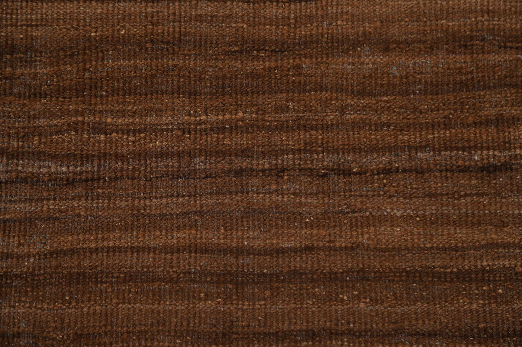 Earth Tone Kilim Brown Wool Area Rug 5x6