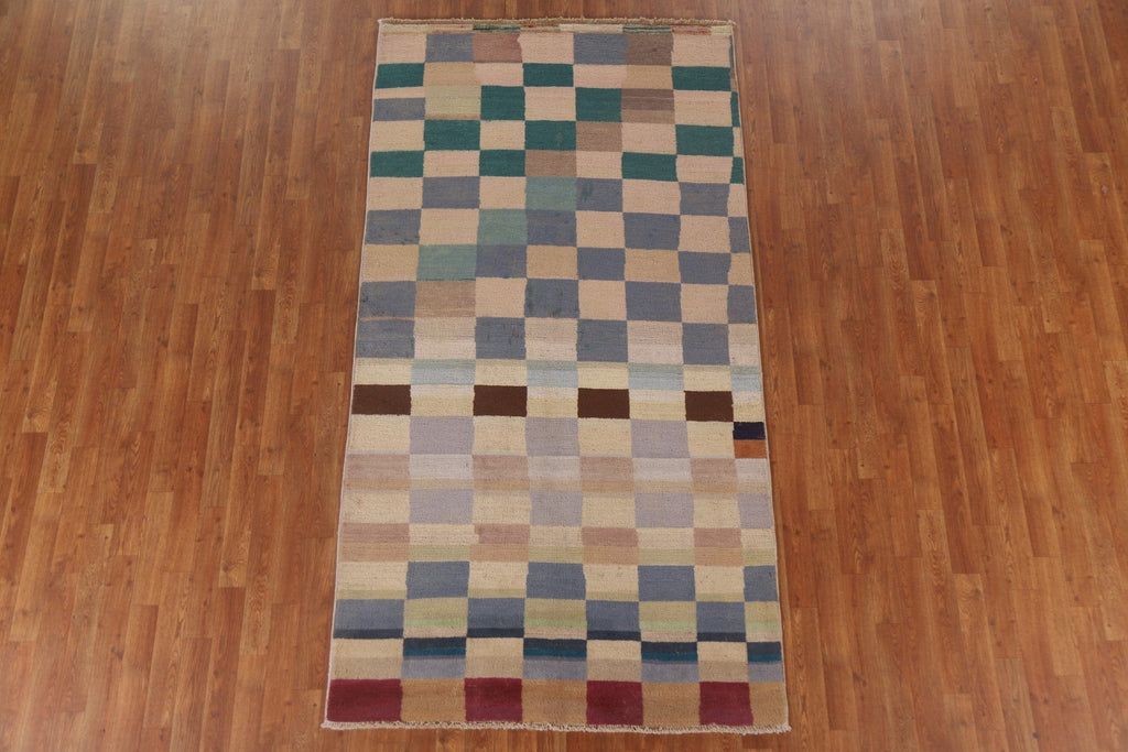 Checkered Gabbeh Kashkoli Oriental Area Rug 4x8