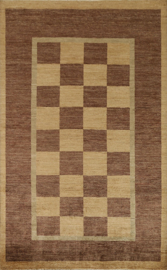 Vegetable Dye Gabbeh Modern Area Rug 6x8