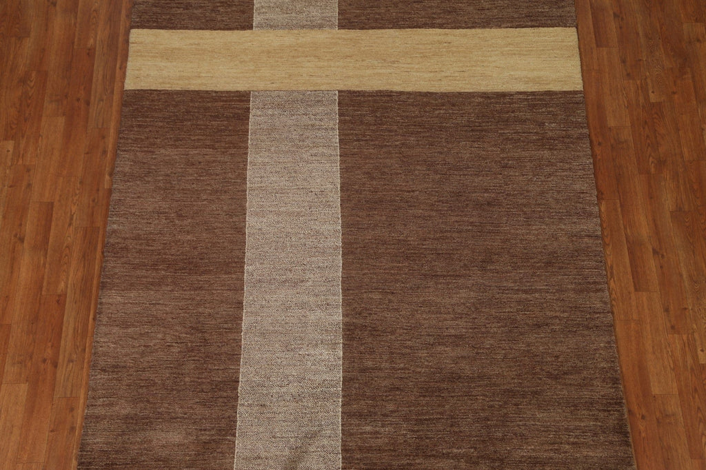 Vegetable Dye Gabbeh Contemporary Area Rug 6x8