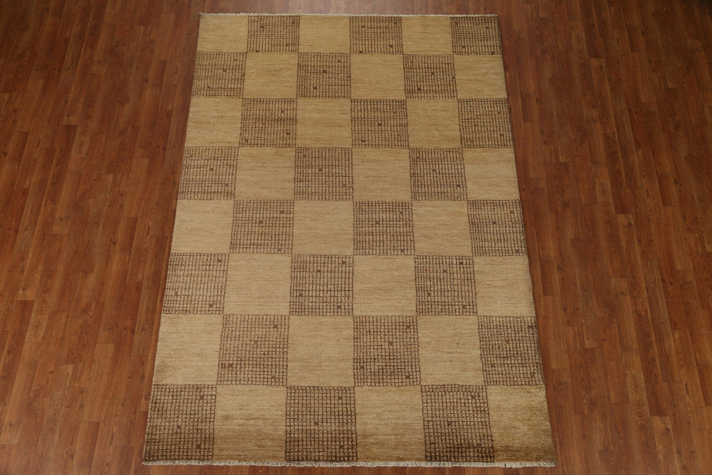 Modern Gabbeh Vegetable Dye Area Rug 6x8