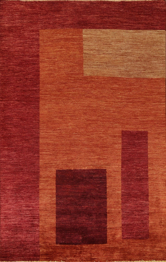 Contemporary Gabbeh Vegetable Dye Area Rug 6x8