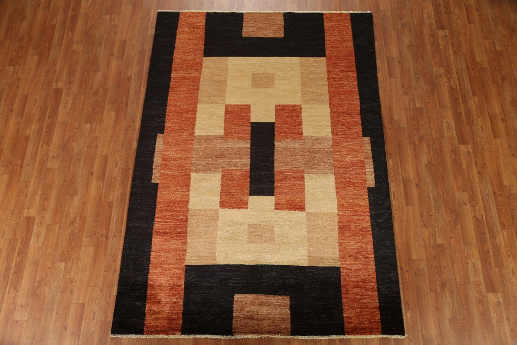 Modern Gabbeh Vegetable Dye Area Rug 6x8