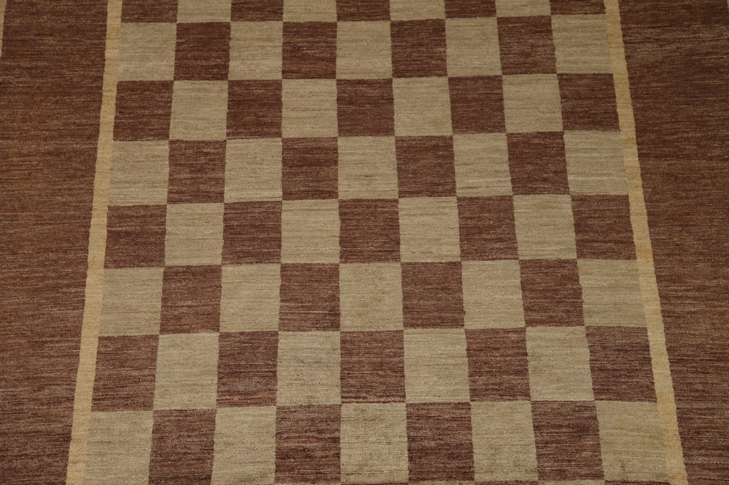 Checkered Gabbeh Vegetable Dye Area Rug 7x10