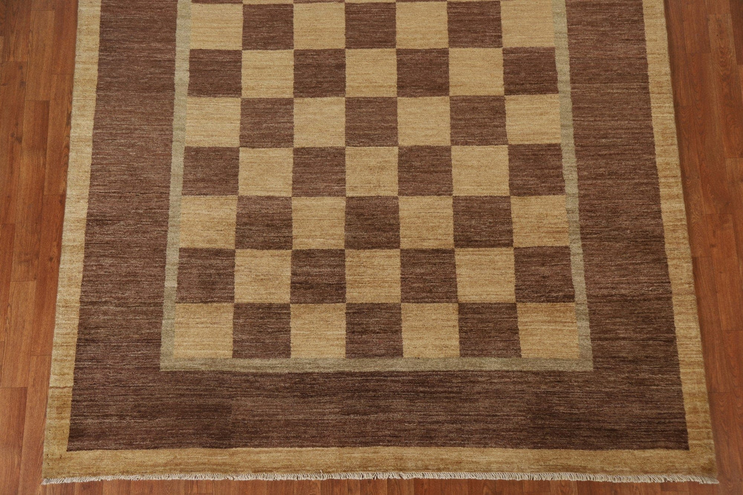 Checkered Gabbeh Vegetable Dye Area Rug 7x10