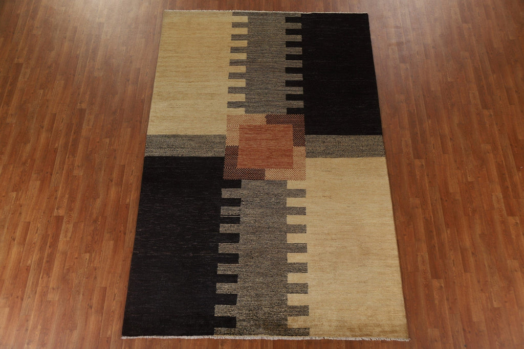 Vegetable Dye Gabbeh Modern Area Rug 7x10