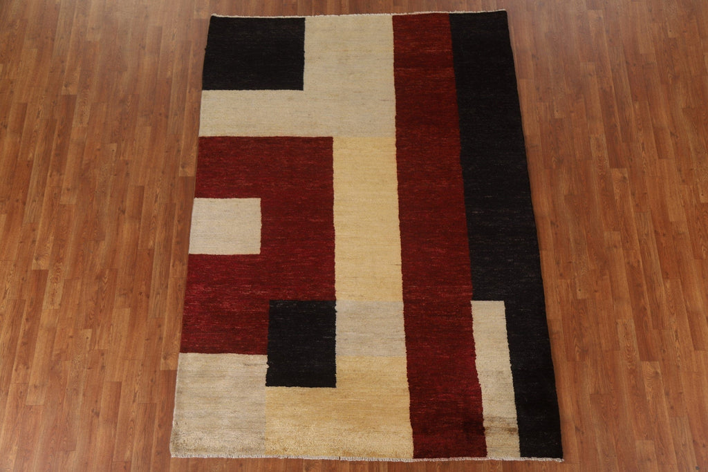 Vegetable Dye Modern Gabbeh Oriental Area Rug 6x8