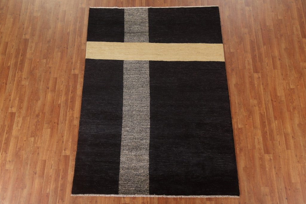 Vegetable Dye Modern Gabbeh Oriental Area Rug 6x8