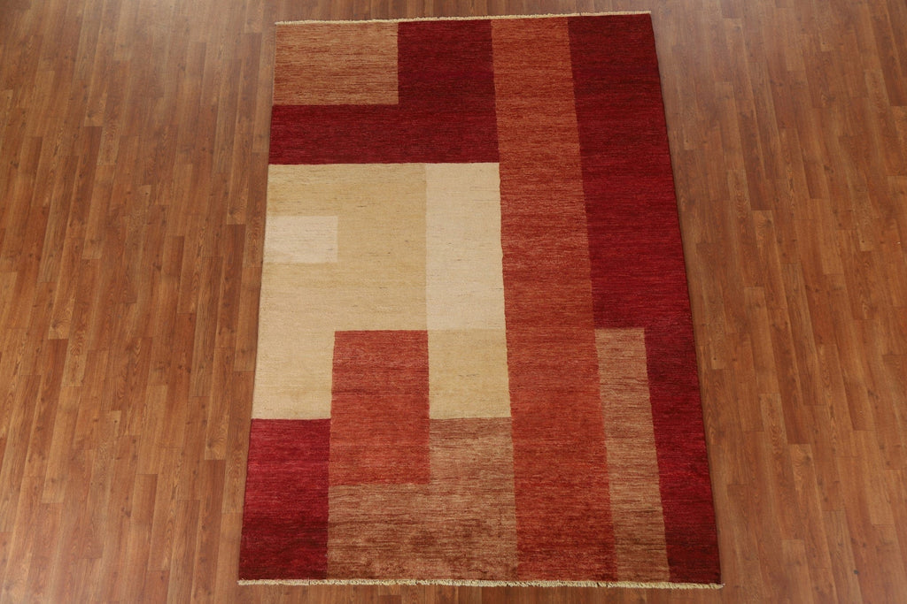 Vegetable Dye Gabbeh Modern Area Rug 6x8