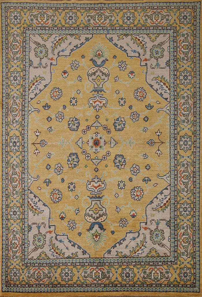 Vegetable Dye Oushak Turkish Area Rug 7x8