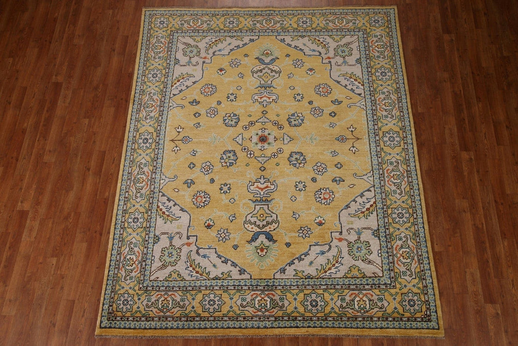 Vegetable Dye Oushak Turkish Area Rug 7x8