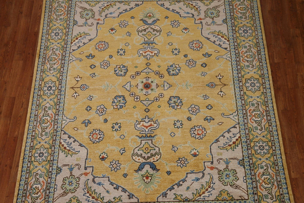 Vegetable Dye Oushak Turkish Area Rug 7x8