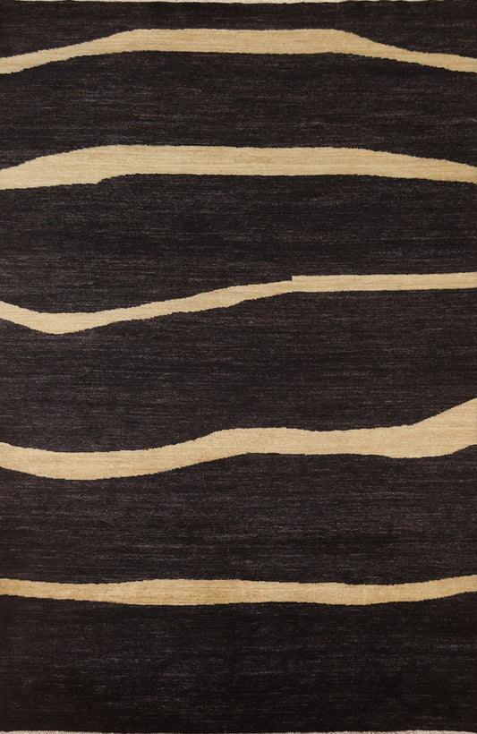 Vegetable Dye Gabbeh Modern Area Rug 6x8