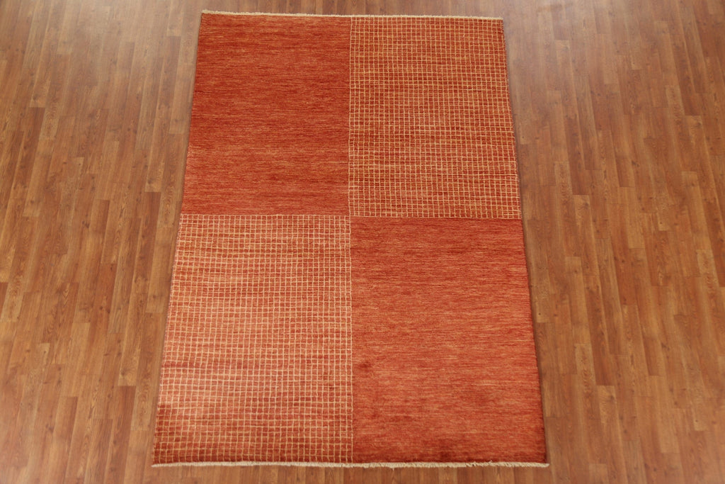 Vegetable Dye Modern Gabbeh Oriental Area Rug 6x8