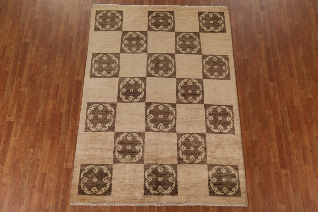 Vegetable Dye Modern Gabbeh Oriental Area Rug 6x8