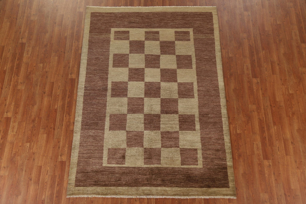 Modern Gabbeh Vegetable Dye Area Rug 6x8