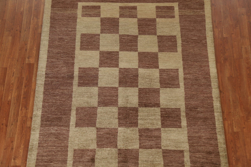 Modern Gabbeh Vegetable Dye Area Rug 6x8