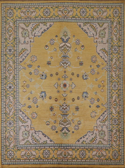 Vegetable Dye Oushak Turkish Area Rug 7x8