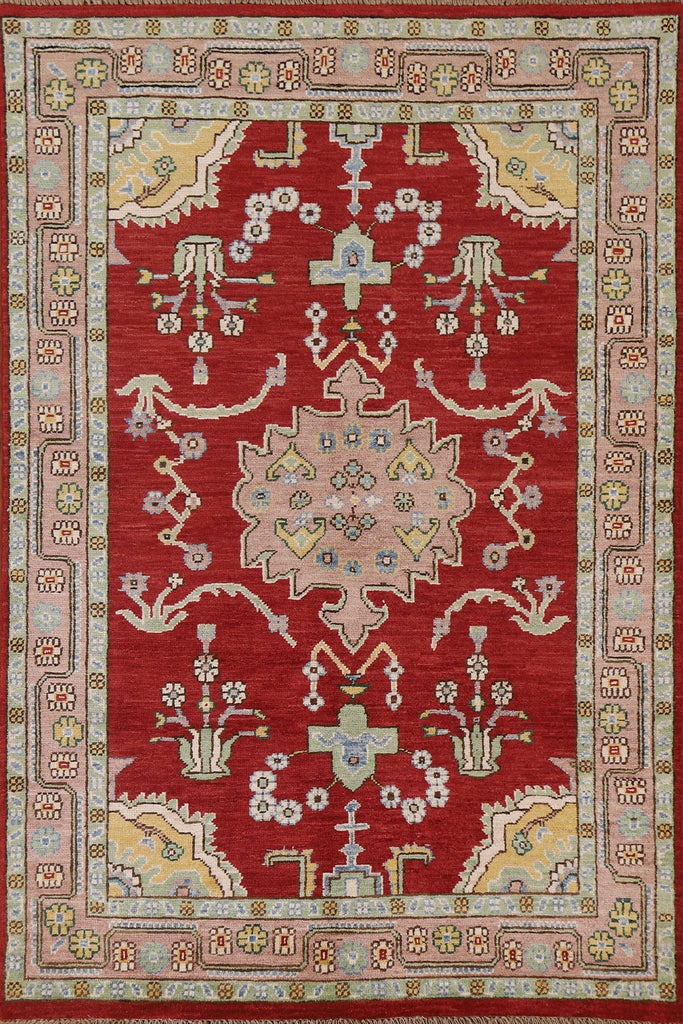 Vegetable Dye Oushak Turkish Area Rug 5x6