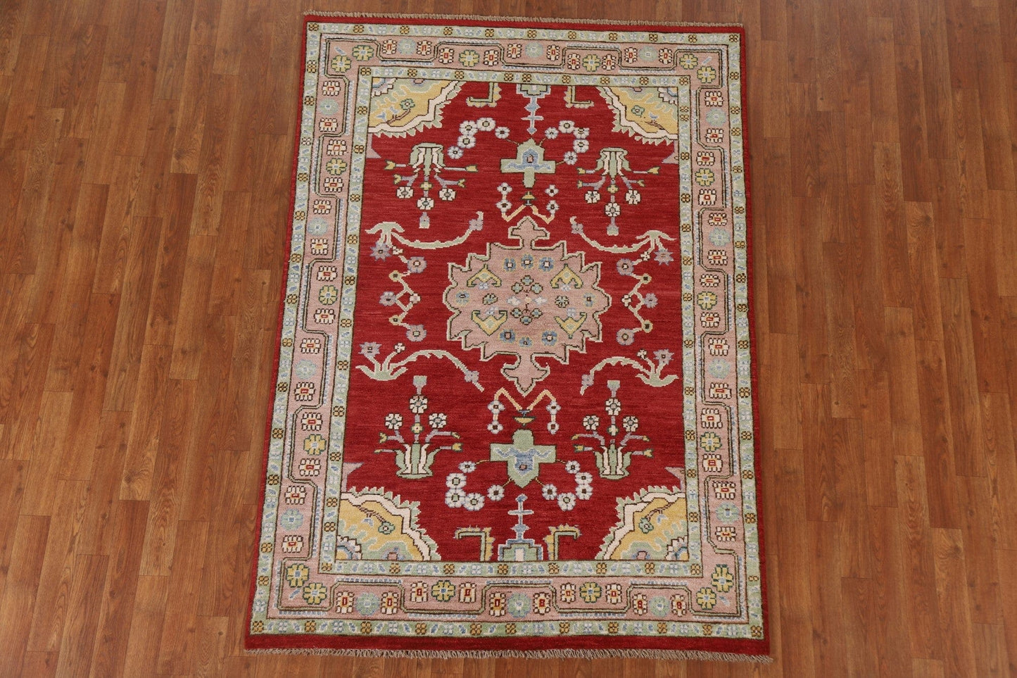 Vegetable Dye Oushak Turkish Area Rug 5x6