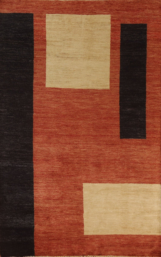 Vegetable Dye Modern Gabbeh Oriental Area Rug 6x8