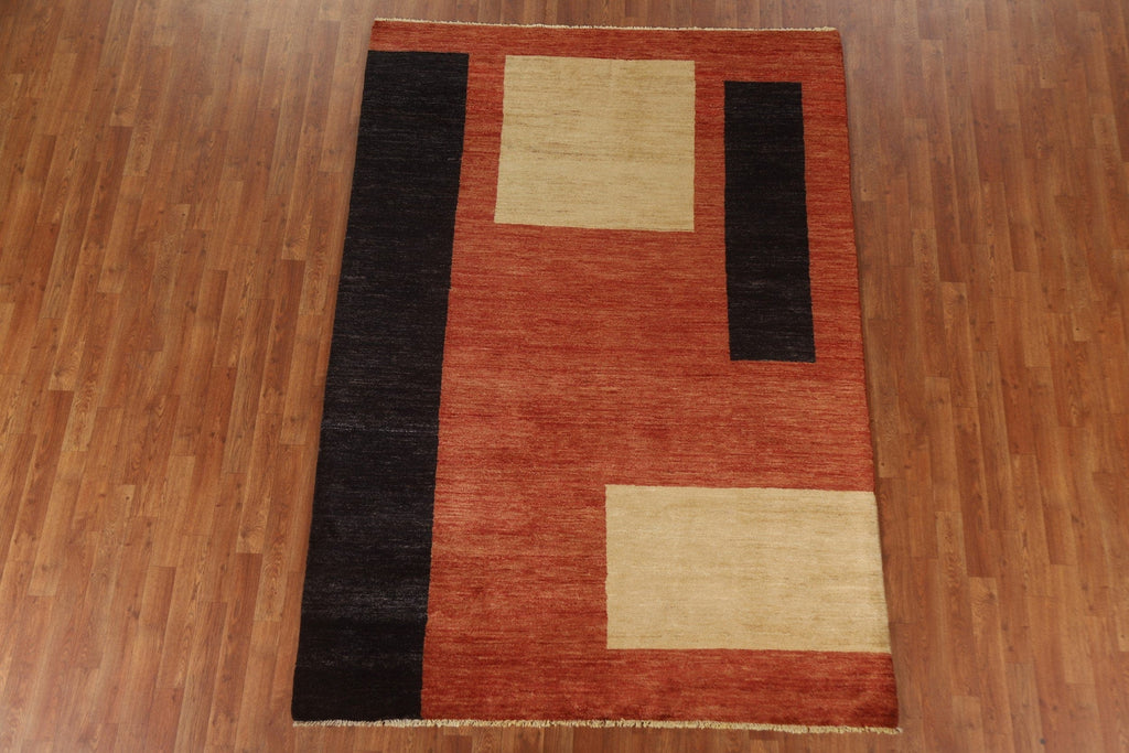 Vegetable Dye Modern Gabbeh Oriental Area Rug 6x8