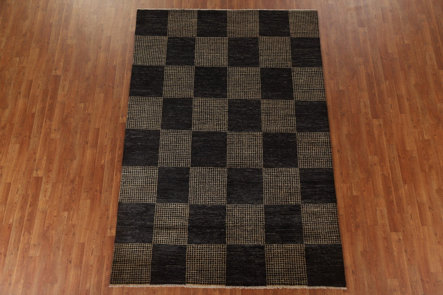 Checkered Modern Gabbeh Oriental Area Rug 6x9