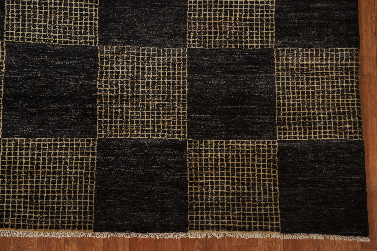 Checkered Modern Gabbeh Oriental Area Rug 6x9