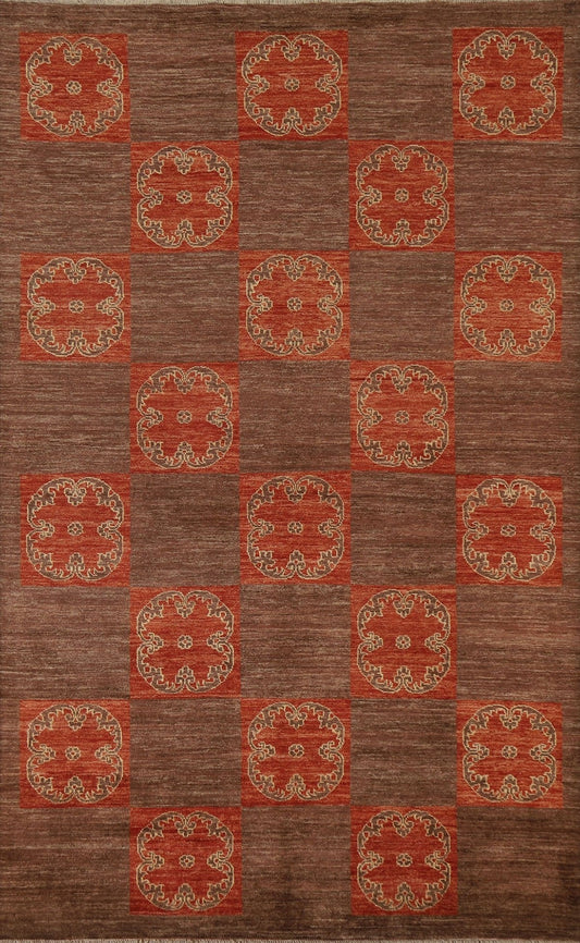 Vegetable Dye Gabbeh Modern Area Rug 6x9