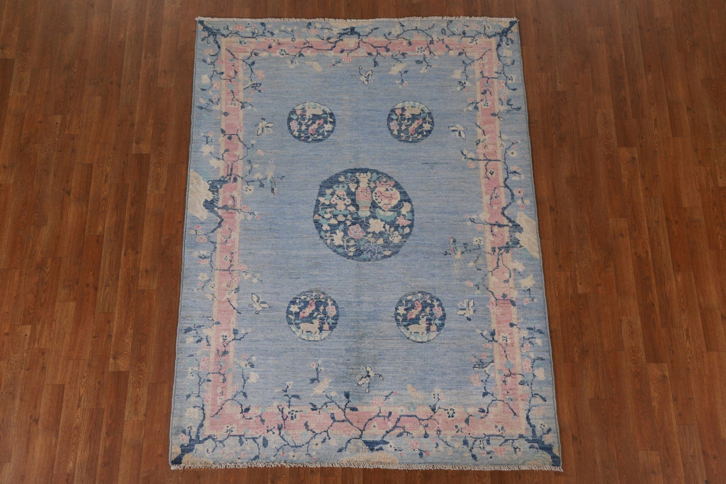 Vegetable Dye Oushak Turkish Area Rug 5x7