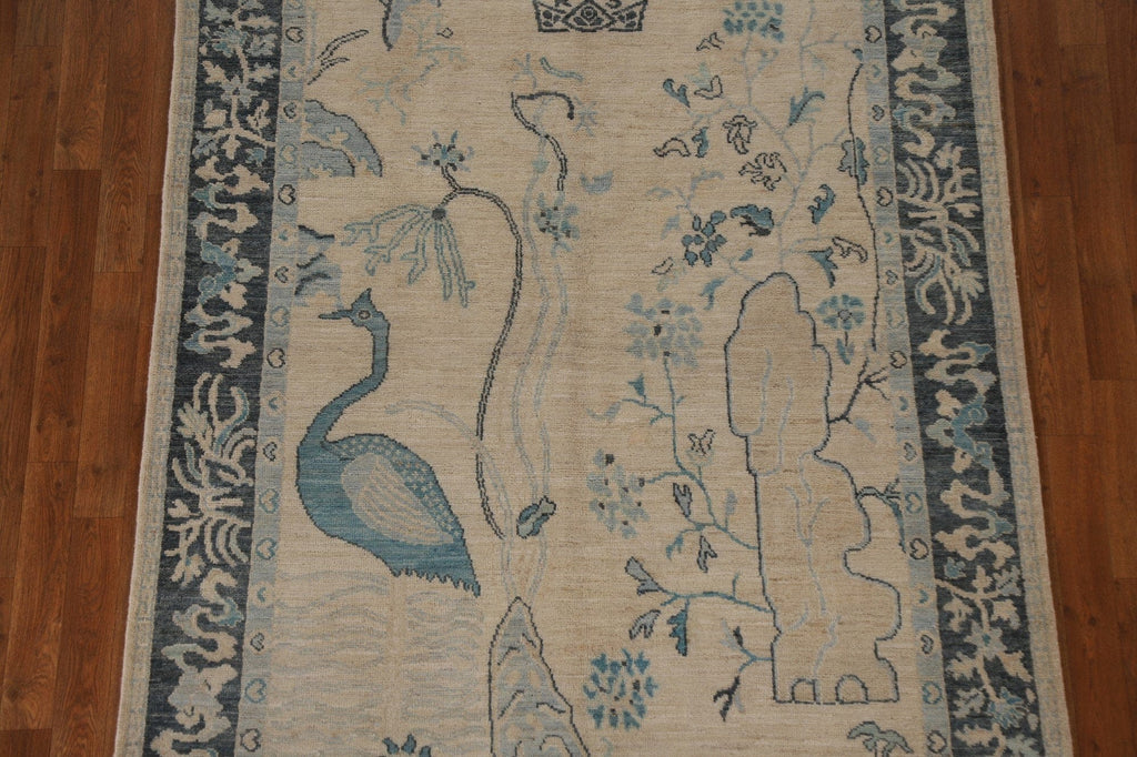 Vegetable Dye Oushak Turkish Area Rug 5x7