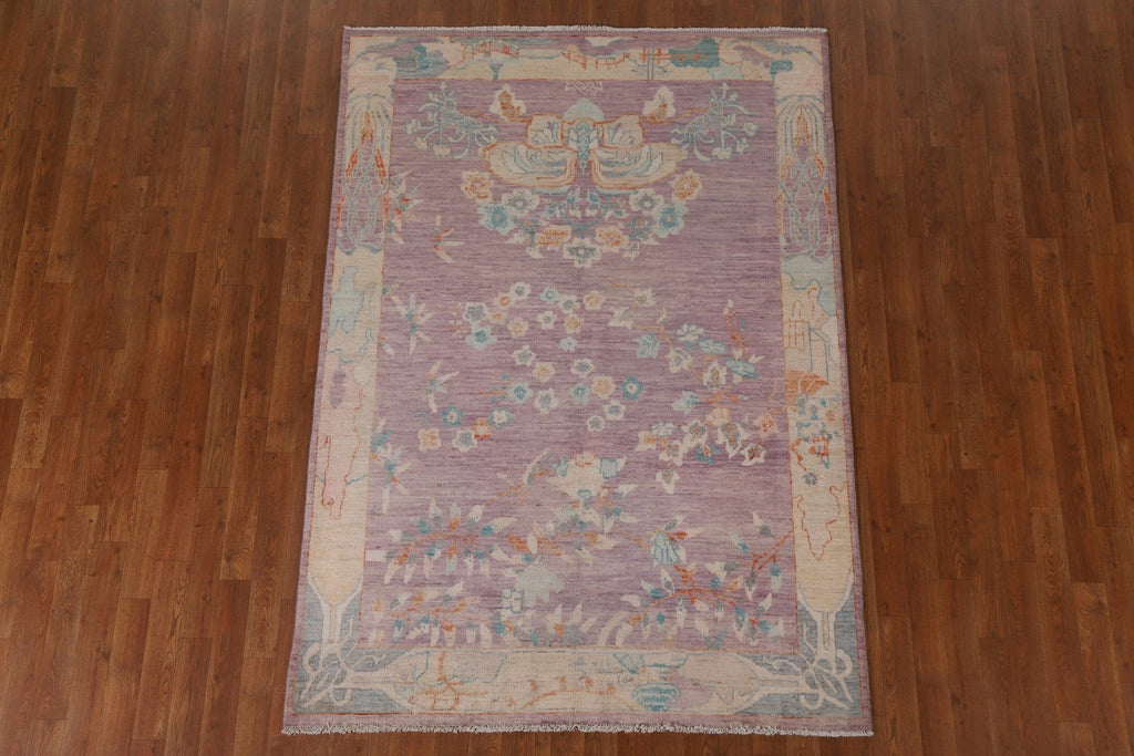 Vegetable Dye Oushak Turkish Area Rug 5x7