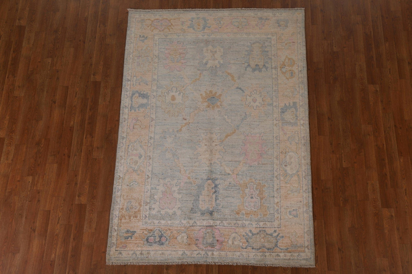 Vegetable Dye Oushak Turkish Area Rug 5x7