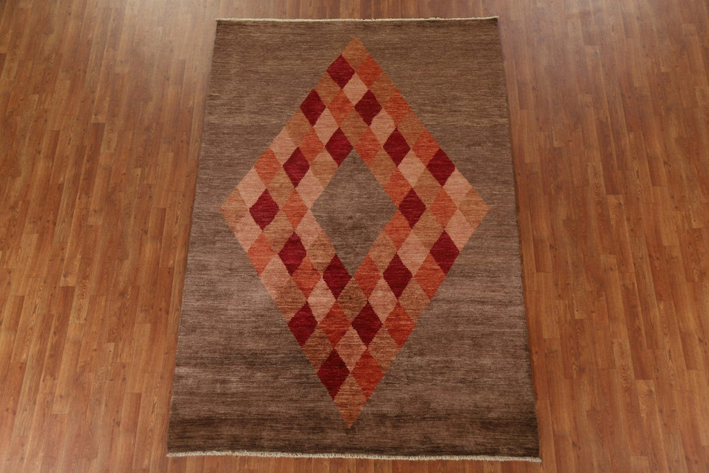 Vegetable Dye Modern Gabbeh Oriental Area Rug 6x8