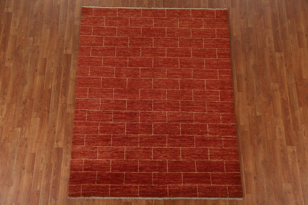 Vegetable Dye Modern Gabbeh Oriental Area Rug 5x7