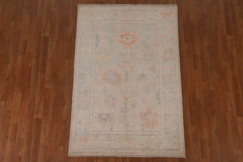 Vegetable Dye Oushak Turkish Area Rug 4x6