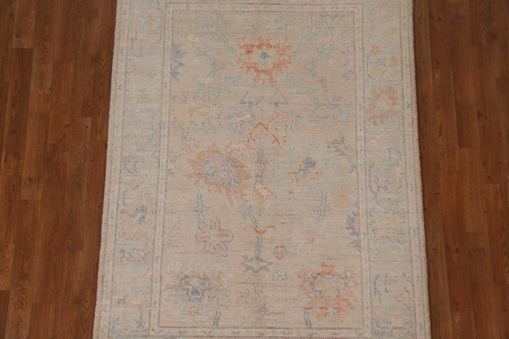 Vegetable Dye Oushak Turkish Area Rug 4x6