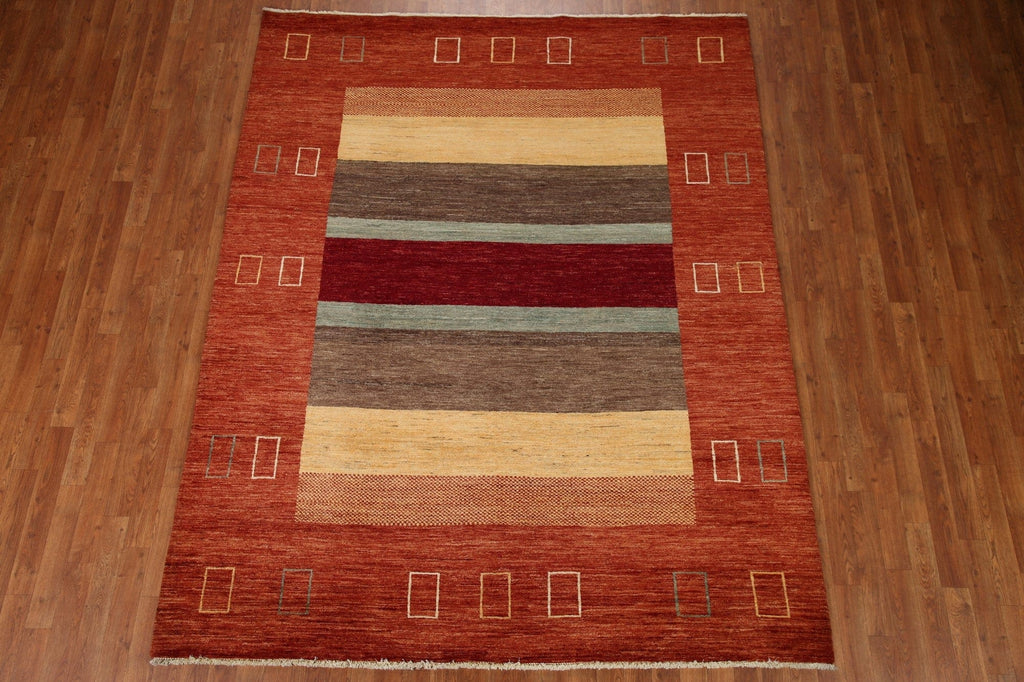 Modern Gabbeh Vegetable Dye Area Rug 7x8