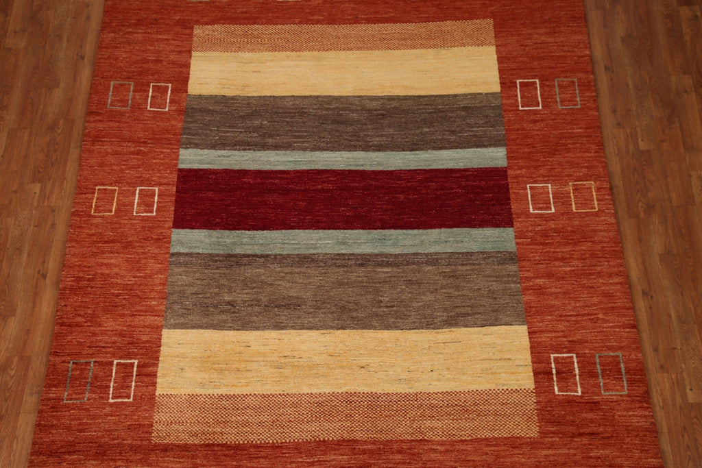 Modern Gabbeh Vegetable Dye Area Rug 7x8