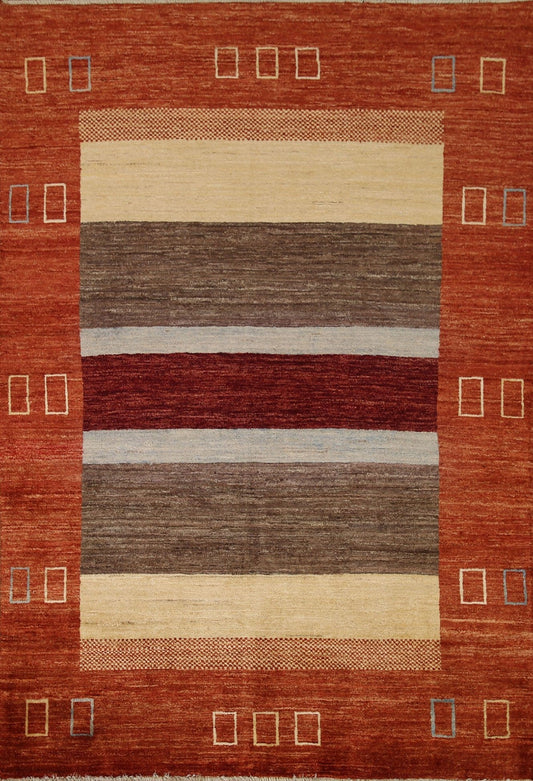 Vegetable Dye Gabbeh Modern Area Rug 5x7