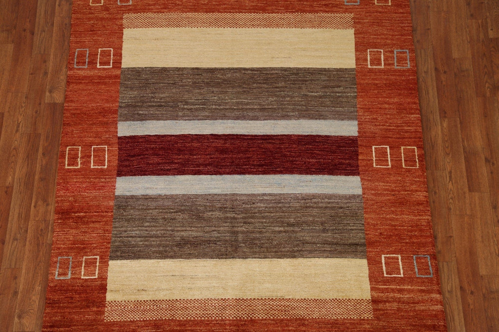 Vegetable Dye Gabbeh Modern Area Rug 5x7